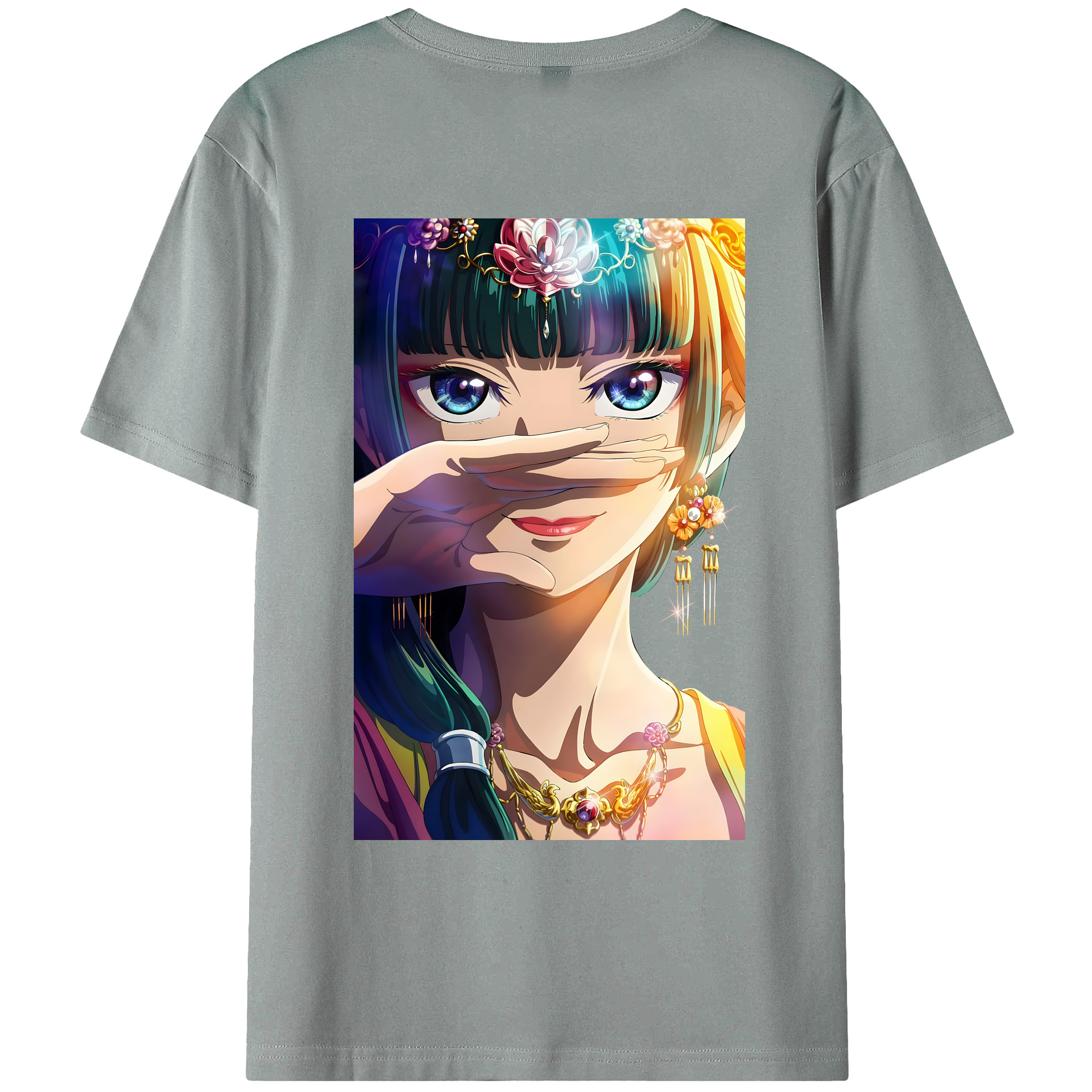 （画像用） 薬屋のひとりごと The Apothecary Diaries 綿100％ メンズ半袖Tシャツ（バックプリント） 通気性